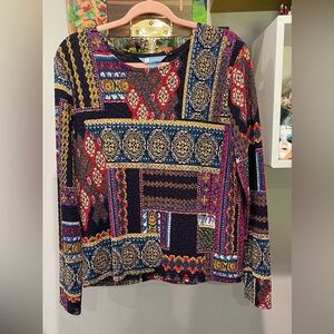 Koret Multicolor Patchwork Long Sleeve Blouse
